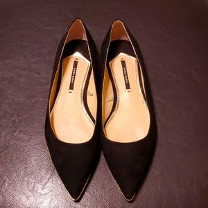 ZARA Black suede Flats Size 6/36